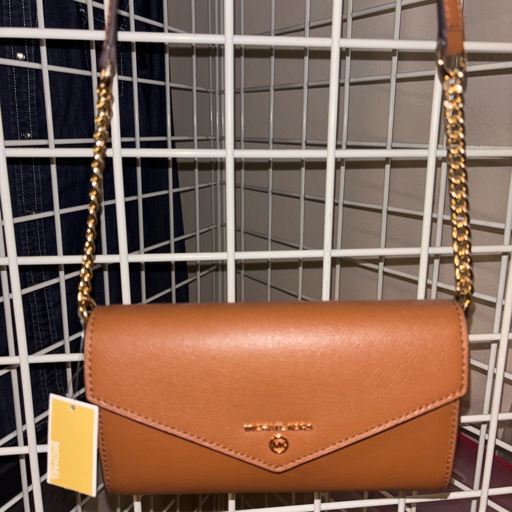 Michael Kors Brown Crossbody Bag with Gold Chain